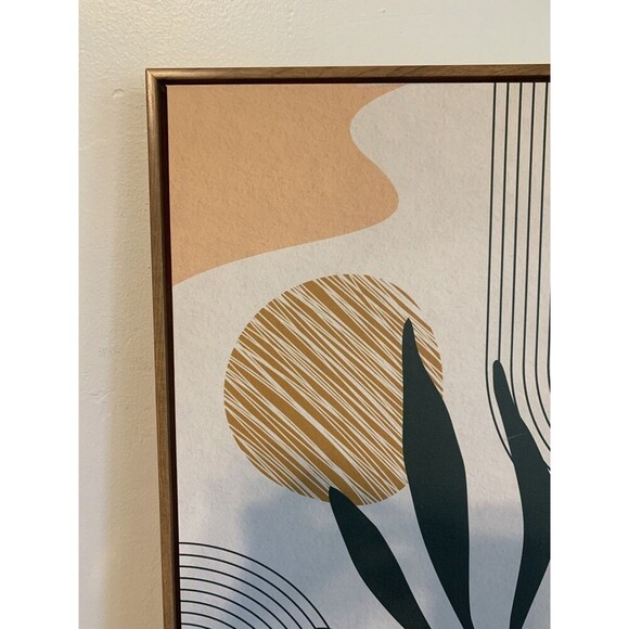 Wayfair Mid Century Modern Boho Palm From attic Wall Art Set Yellow Abstract - Picture 10 of 13